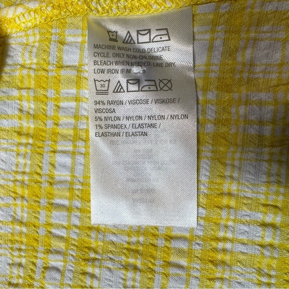 New Susan Graver Yarn Dyed Button Front Yellow Plaid Shirt A479195 Size S - Picture 7 of 12